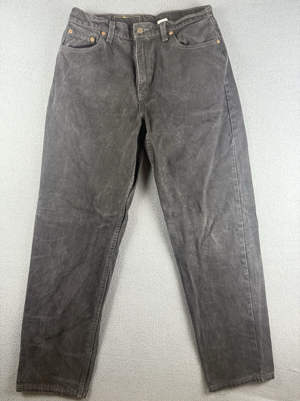 Vintage LEVIS 560 Loose Fit Straight Wide Leg Jeans Womens 12 32x32 Faded Black